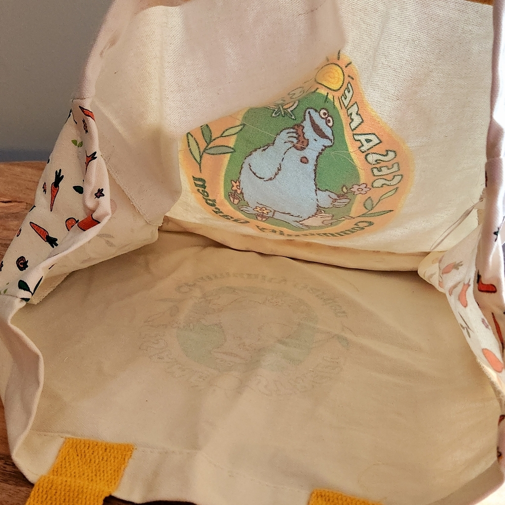 Sesame Street Cookie Monster Community Garden Canvas Farmer's Marker Tote Bag - Picture 6 of 10